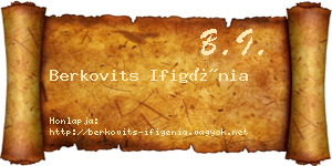 Berkovits Ifigénia névjegykártya